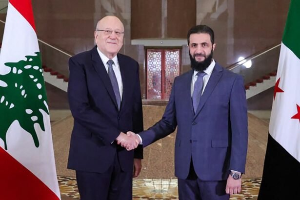 Lebanon’s PM meets Syria’s de facto leader in Damascus