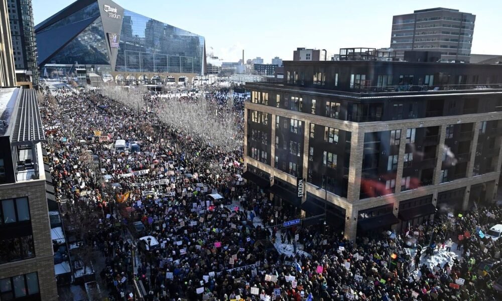 ICE Protest In Minneapolis Draws Thousands Amid Sub-Zero Temperatures (Photos)