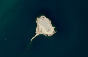 A School of Mud Volcano Islands in Azerbaijan